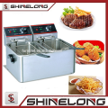 China professional fully automatic electric double tanks and baskets industrial deep fryer